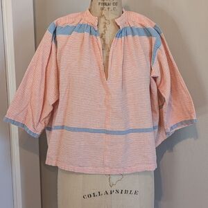 Apiece Apart 0 Agata Striped Peasant Top